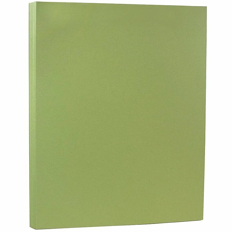 JAM Paper 8.5" x 11" Matte Paper, 28lb, Olive Green, 100 Sheets/Pack (16729244G) image 1