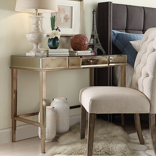 Shop Staples For Homebelle Champagne Gold Finish Mirrored Desk