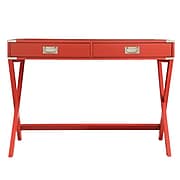 HomeBelle Samba Red Finish X-Base Box Desk (78E581AR3A)