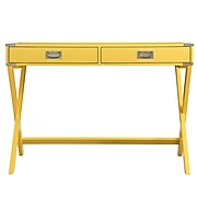HomeBelle Banana Yellow Finish X-Base Box Desk (78E581AY3A)