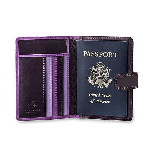 Visconti multicolored lilac leather passport wallet rb75 lilac at staples