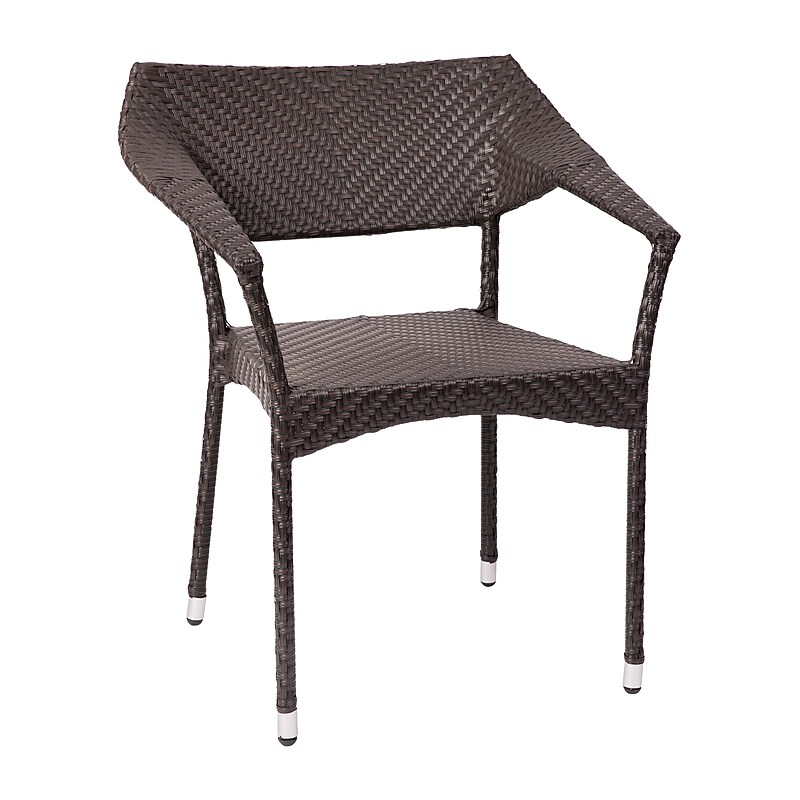 Flash Furniture Jace 34"H Espresso PE Rattan Wicker Commercial Grade Stacking Patio Chair (TTTT002ESP) image 1