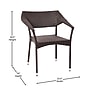 Flash Furniture Jace 34"H Espresso PE Rattan Wicker Commercial Grade Stacking Patio Chair (TTTT002ESP)~#|#~sp208458751_sc7
