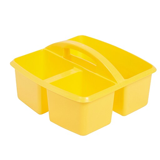ECR4Kids 3 Compartment Small Art Caddy, Yellow 12 Pack (ELR0176YE) at