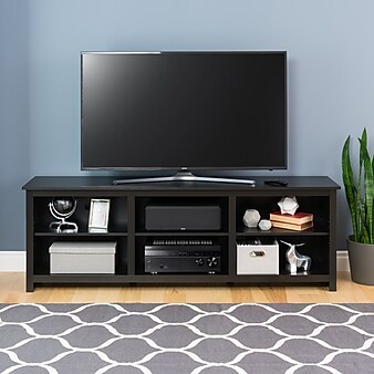 Prepac Sonoma Manufactured Wood Console TV Stand, Screens up to 80", Black (BCTG-0001-1)