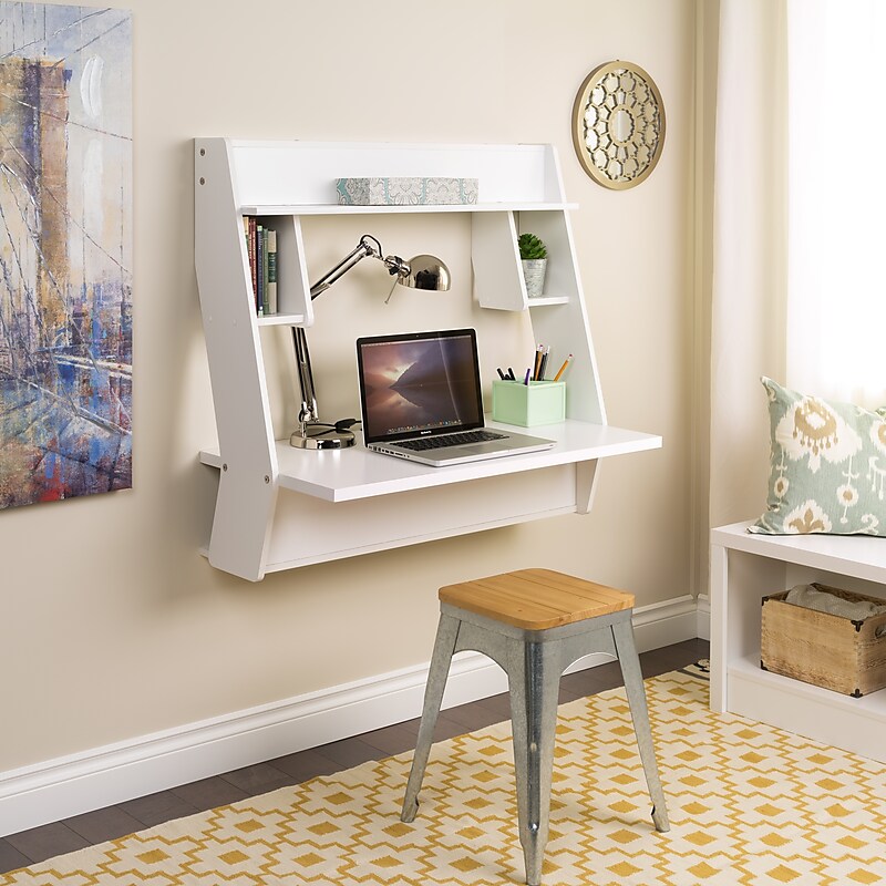 Prepac Studio Floating Desk, White (WEHW-0900-1) image 1