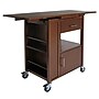 Winsome Gregory 3-Shelf Wood Mobile Kitchen Cart with Lockable Wheels, Walnut (94643)~#|#~sp20864828_sc7