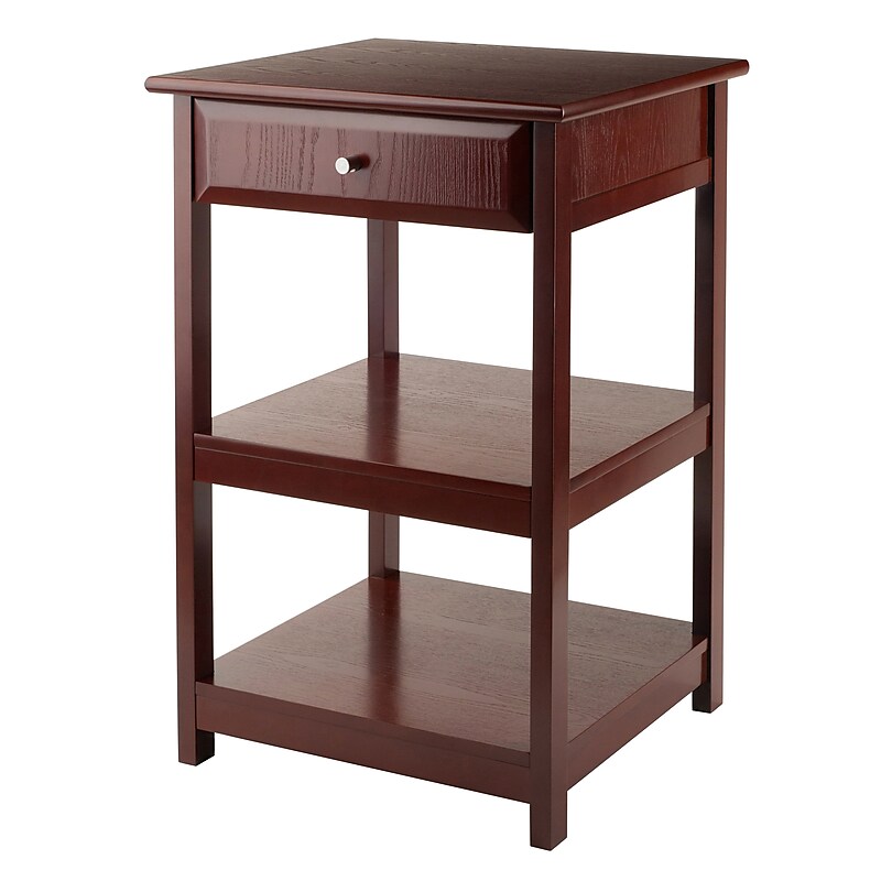 Winsome Delta 2-Shelf Wood Mobile Printer Stand, Walnut (94121) image 1