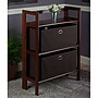 Winsome Torino 38.5" 3-Shelf Folding Bookcase, Walnut/Chocolate (94397)~#|#~sp20864881_sc7