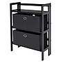 Winsome Torino 3-Pc Folding Bookcase w/ Fabric Baskets, Black/Black (20306)~#|#~sp20864882_sc7