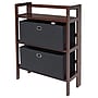 Winsome Torino 3-Pc Folding Bookcase w/ Fabric Baskets, Walnut/Black (94395)~#|#~sp20864885_sc7