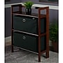 Winsome Torino 3-Pc Folding Bookcase w/ Fabric Baskets, Walnut/Black (94395)~#|#~sp20864886_sc7