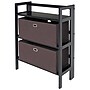 Winsome Torino 3-Pc Folding Bookcase w/ Fabric Baskets, Black/Chocolate (20382)~#|#~sp20864887_sc7