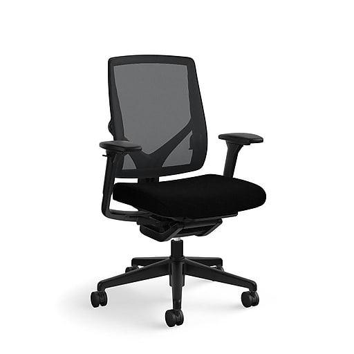 Asap Allsteel Relate Upholstered Mesh Work Chair Adjustable Arms Black Carbon Rl Mhw 2 0 L Cbklkm01 Cu10 At Staples