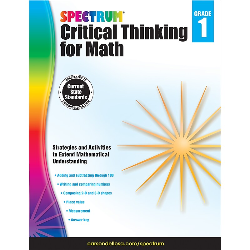 Spectrum Critical Thinking for Math, Grade 1 Paperback (705113) image 1