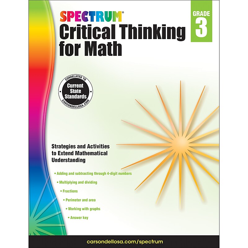 Spectrum Critical Thinking for Math, Grade 3 Paperback (705115) image 1
