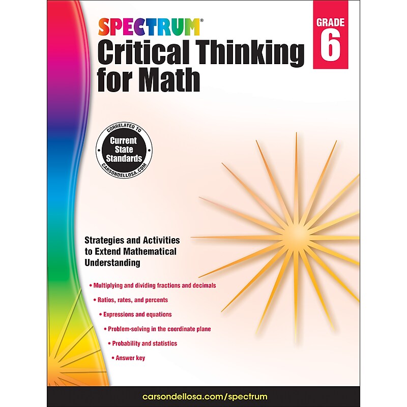 Spectrum Critical Thinking for Math, Grade 6 Paperback (705118) image 1