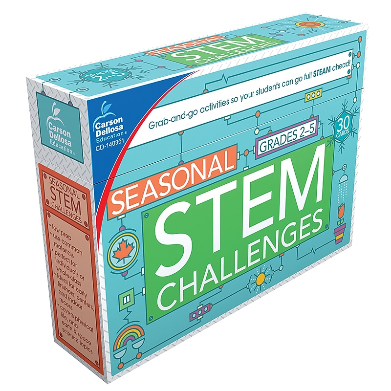 Carson-Dellosa Learning Cards Seasonal Stem Challenges Grades 2–5 33 Pieces (140351) image 1