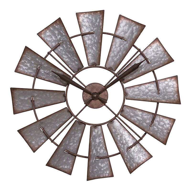 La Crosse Clock 22 Inch Metal Windmill Quartz Wall Clock (404-3956) image 1