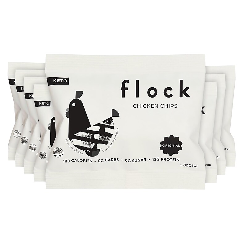 Flock Chicken Skin Crisps 1 oz Original, 8/Box (368-00001) image 1