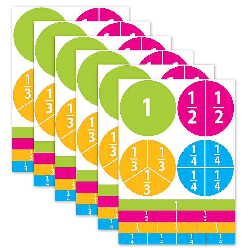 Ashley Productions Math Die-Cut Magnets, Beginning Fractions, 20 Per Pack, 6 Packs (ASH10062-6) image 1