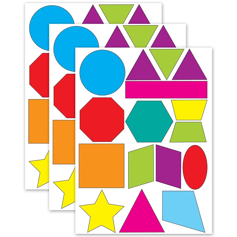 Ashley Productions Math Die-Cut Magnets, Shapes, 16 Per Pack, 3 Packs (ASH10065-3) image 1