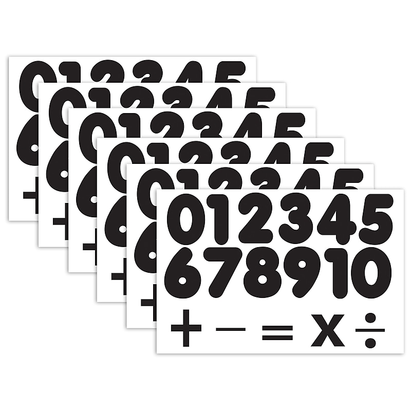 Ashley Productions Die-Cut Magnetic Black Number Set, 1.75", 32 Pieces Per Pack, 6 Packs (ASH10069-6) image 1