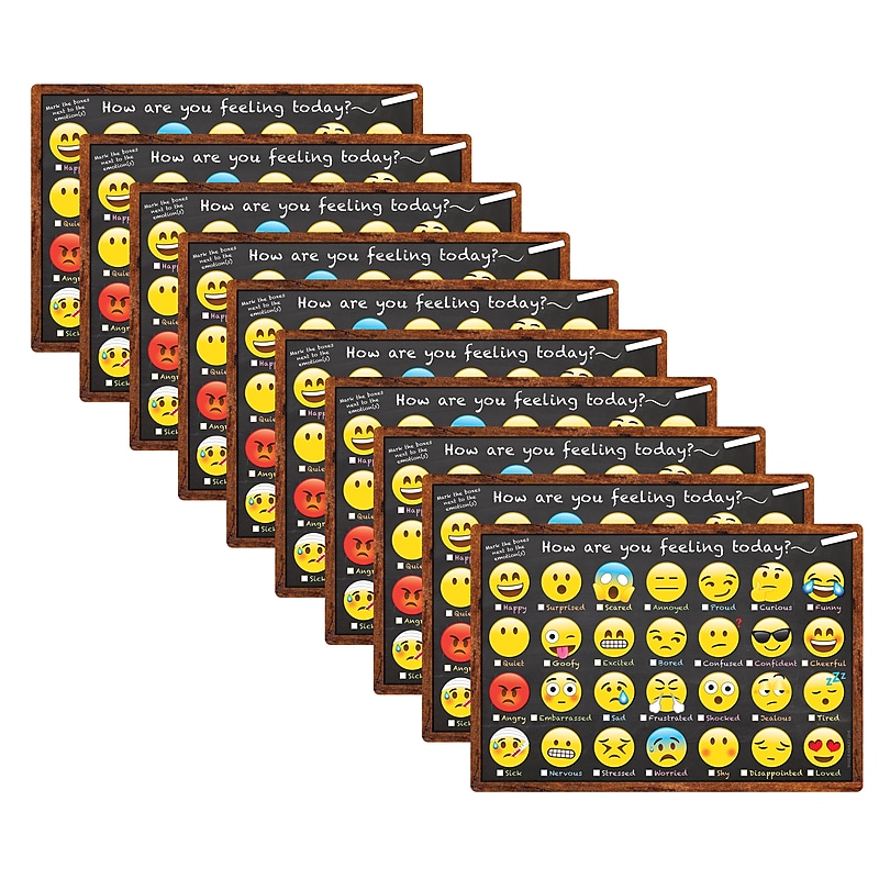 Ashley Productions Smart Poly Chart, 13" x 19", Emotions Icon How Are You Feeling, Pack of 10 (ASH91032-10) image 1