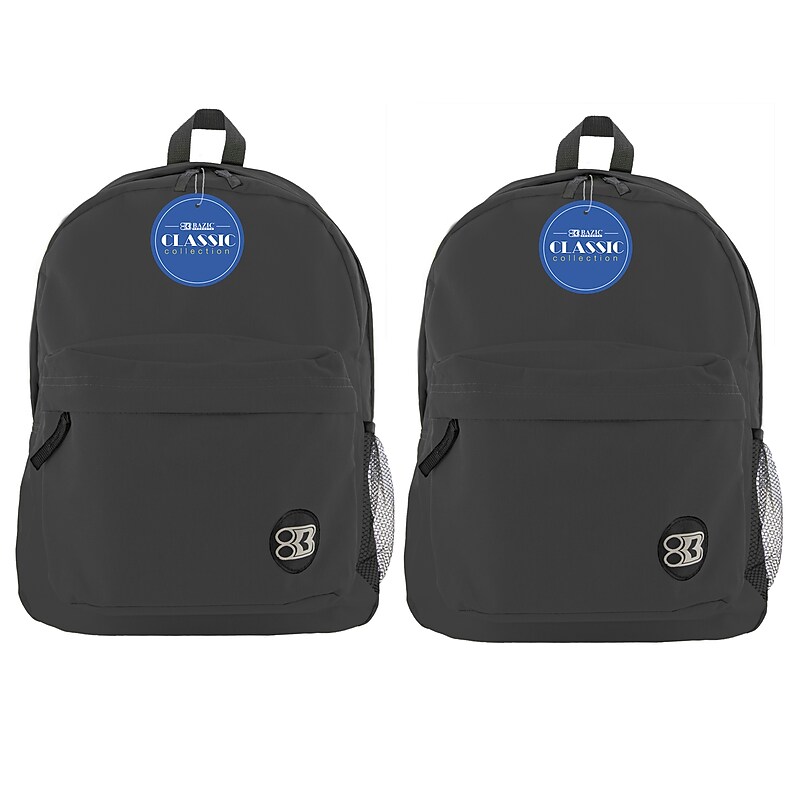 BAZIC Products® Classic Backpack 17" Black, Pack of 2 (BAZ1050-2) image 1