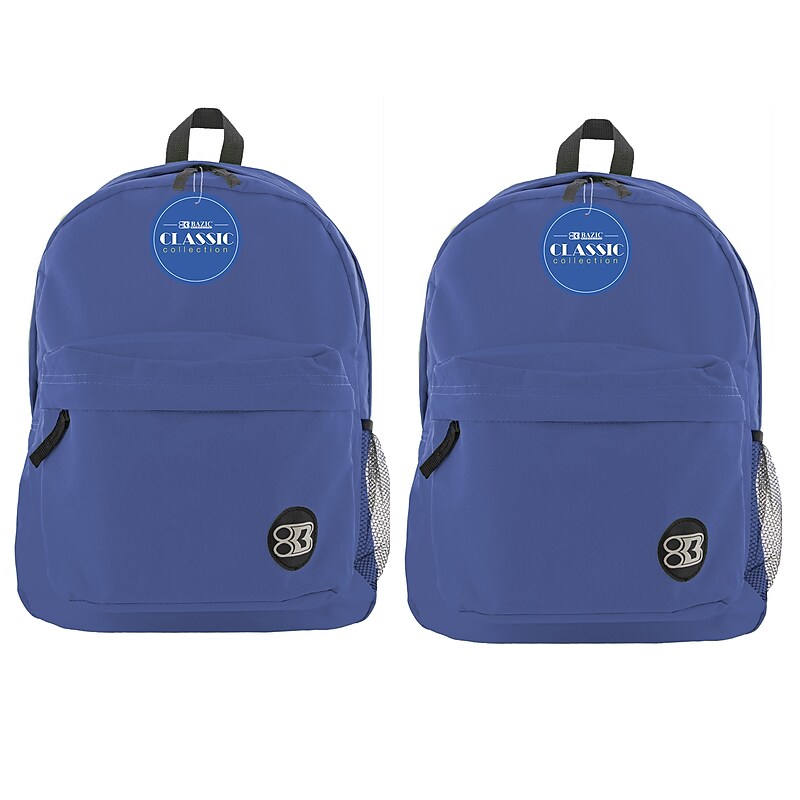 BAZIC Products® Classic Backpack 17" Blue, Pack of 2 (BAZ1051-2) image 1