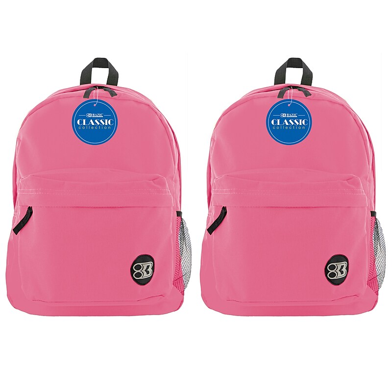 BAZIC Products Classic Backpack, Fuchsia, Pack of 2 (BAZ1056-2) image 1