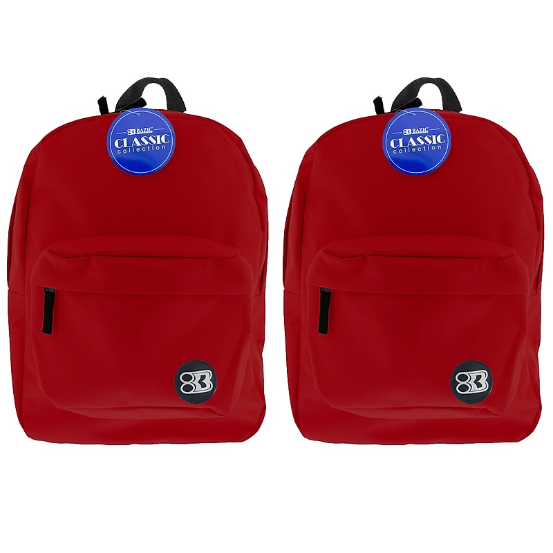 BAZIC Products® Classic Backpack 17" Burgundy, Pack of 2 (BAZ1059-2) image 1
