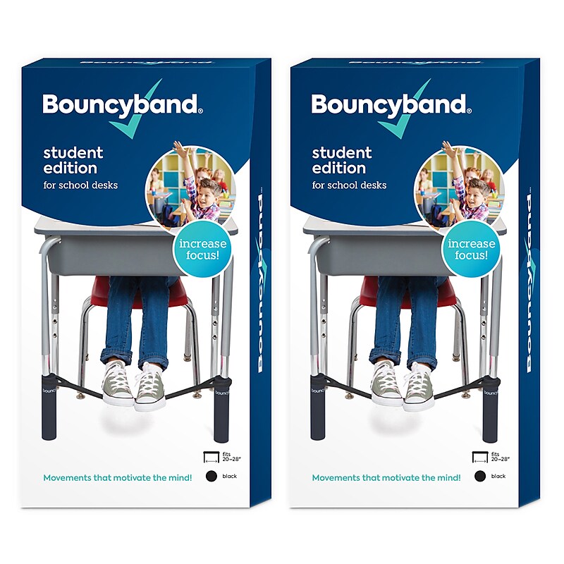 Bouncyband for Desk, Black, 2 Sets (BBABBDBK-2) image 1