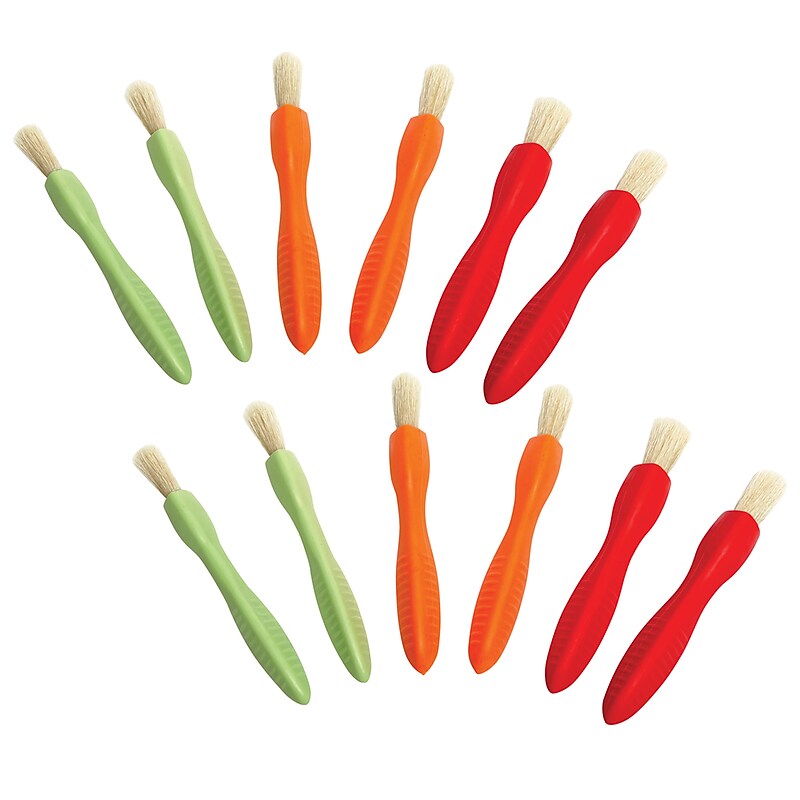 Ready2Learn Triangle Grip Paint Brushes, 3 Sizes, 6 Per Set, 2 Sets (CE-6674-2) image 1