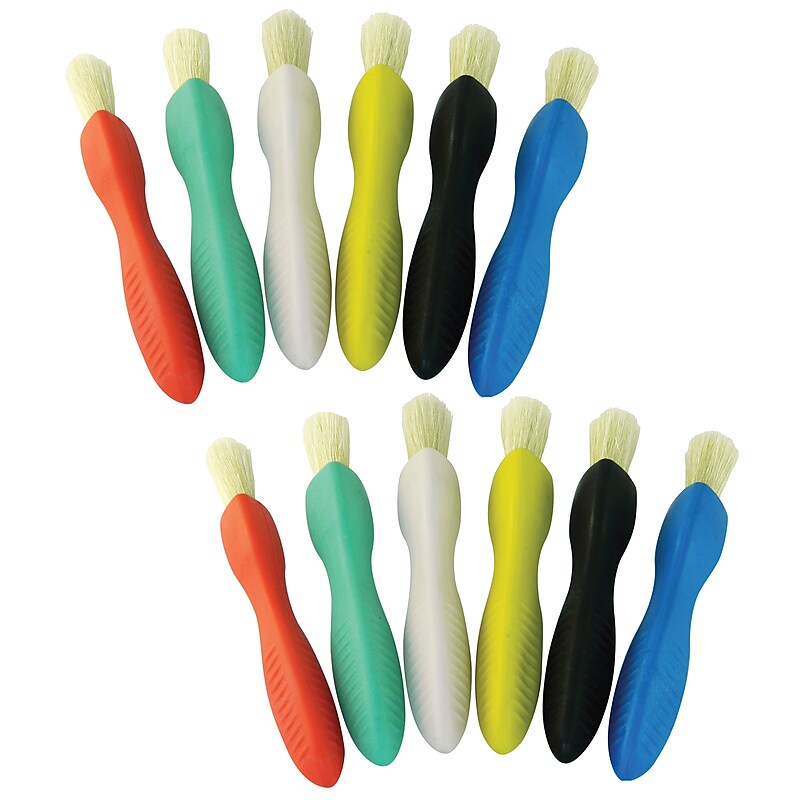 Ready2Learn Triangle Grip Paint Brushes, 1 Size, 6 Per Set, 2 Sets (CE-6675-2) image 1