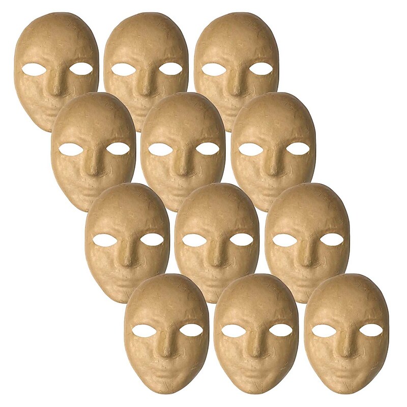 Creativity Street Papier Maché Mask, 8" x 5-1/4", Pack of 12 (CK-4190-12) image 1