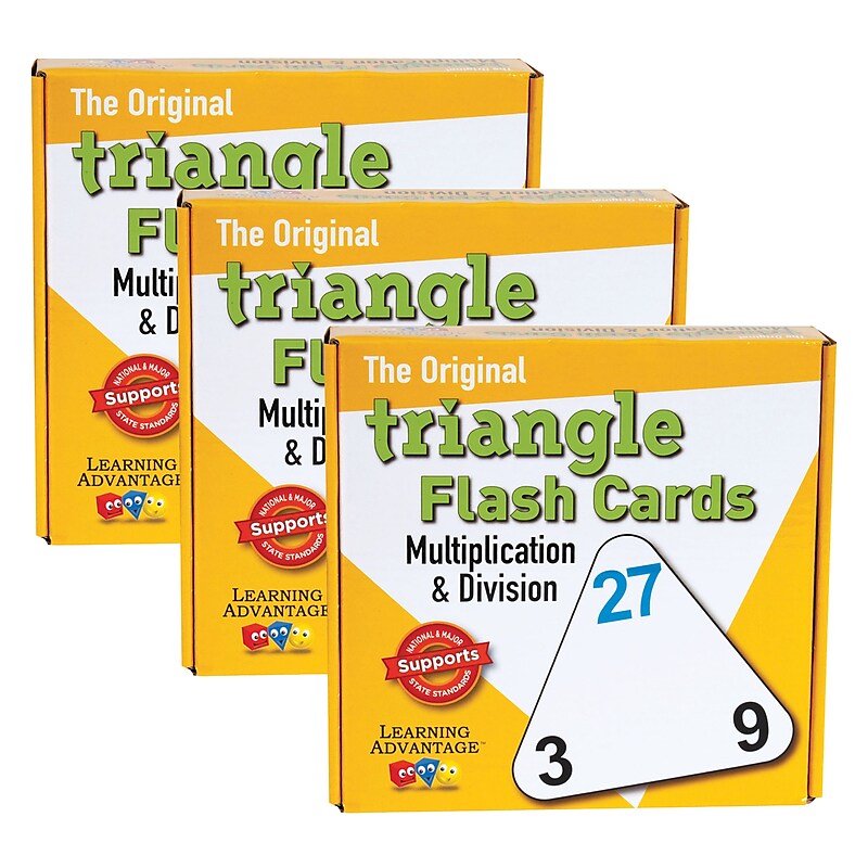 Learning Advantage The Original Triangle Flash Cards - Multiplication & Division - 20 Per Set - 3 Sets (CRE4552-3) image 1