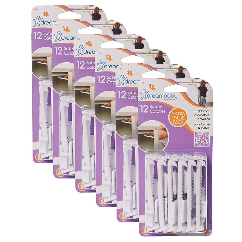 Dreambaby Safety Catches, 12 Per Pack, 6 Packs (DB-L181-6) image 1