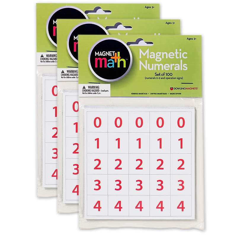 Dowling Magnets Magnet Numerals Set, 10 Per Set, 3 Sets (DO-MA13-3) image 1
