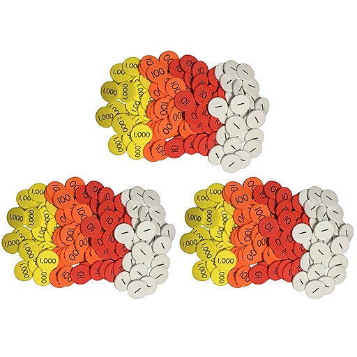 Sensational Math 4-Value Whole Numbers Place Value Discs, 100/Set, 3 Sets (ELP626636-3) | Staples