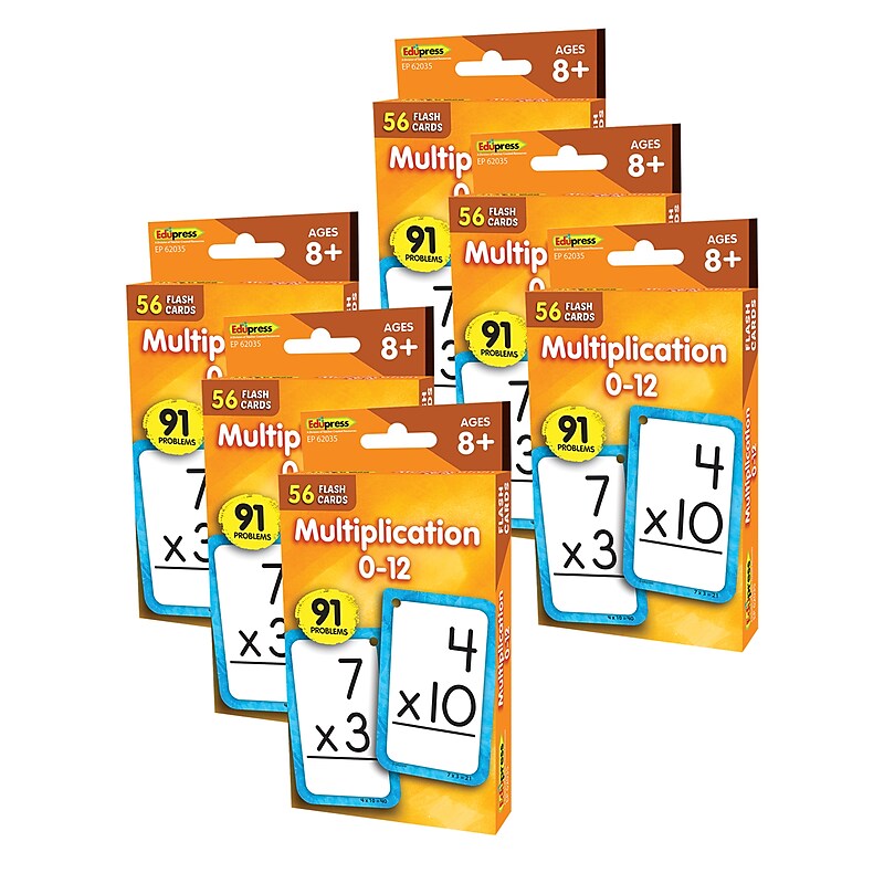 Edupress Multiplication 0-12 Flash Cards, 6 Packs (EP-62035-6) image 1