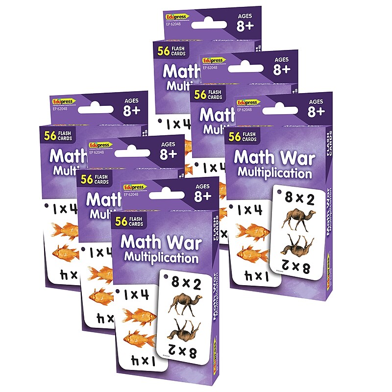 Edupress Math War (Multiplication) Flash Cards, 6 Packs (EP-62048-6) image 1