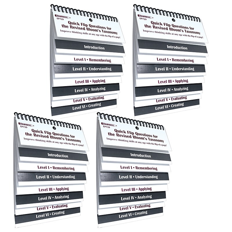 Edupress Quick Flip Questions for the Revised Bloom's Taxonomy, Pack of 4 (EP-729-4) image 1