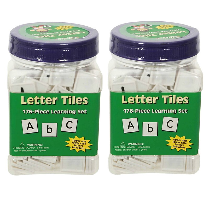 Eureka Tub of Letter Tiles, 176 Per Pack, 2 Packs (EU-867410-2) image 1
