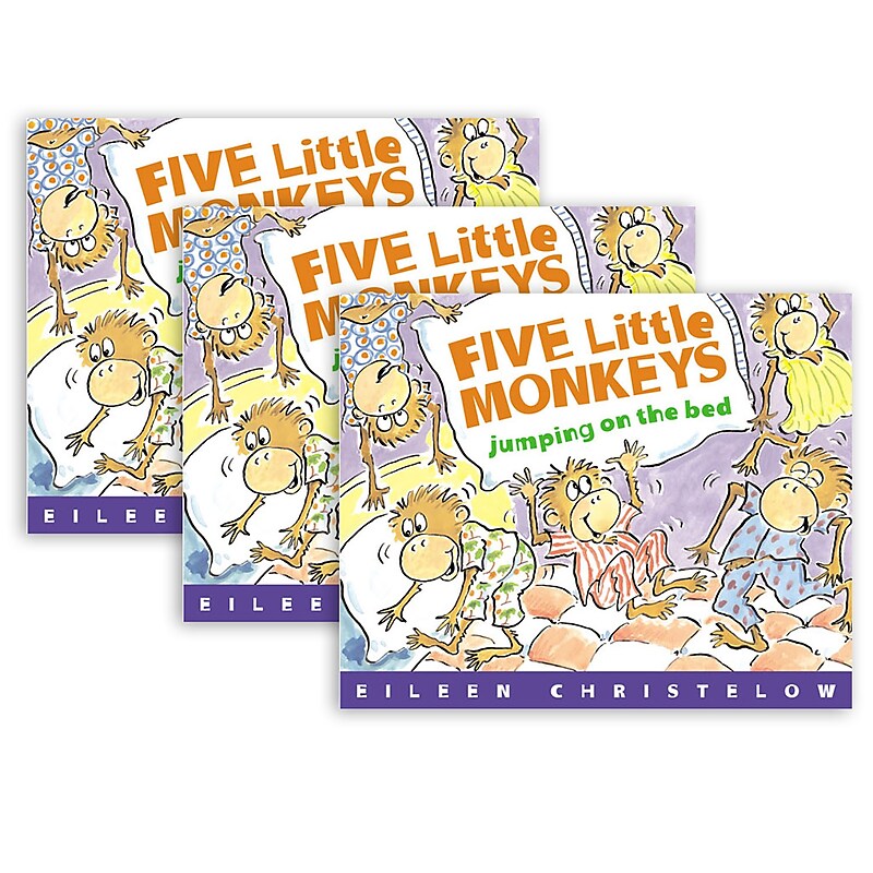Houghton Mifflin Harcourt Five Little Monkeys Jumping on the Bed Book, Pack of 3 (HO-395557011-3) image 1