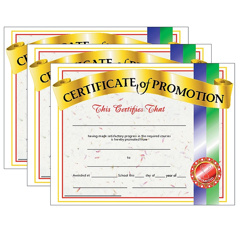 Hayes Publishing Certificate of Promotion, 8.5" x 11", 30 Per Pack, 3 Packs (H-VA509-3) image 1