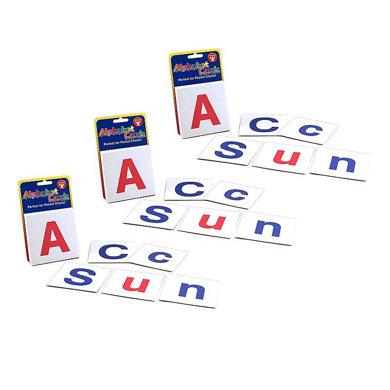 Hygloss Upper Case & Lower Case Alphabet Cards, 60 Cards Per Pack, 3 Packs (HYG61494-3) image 1