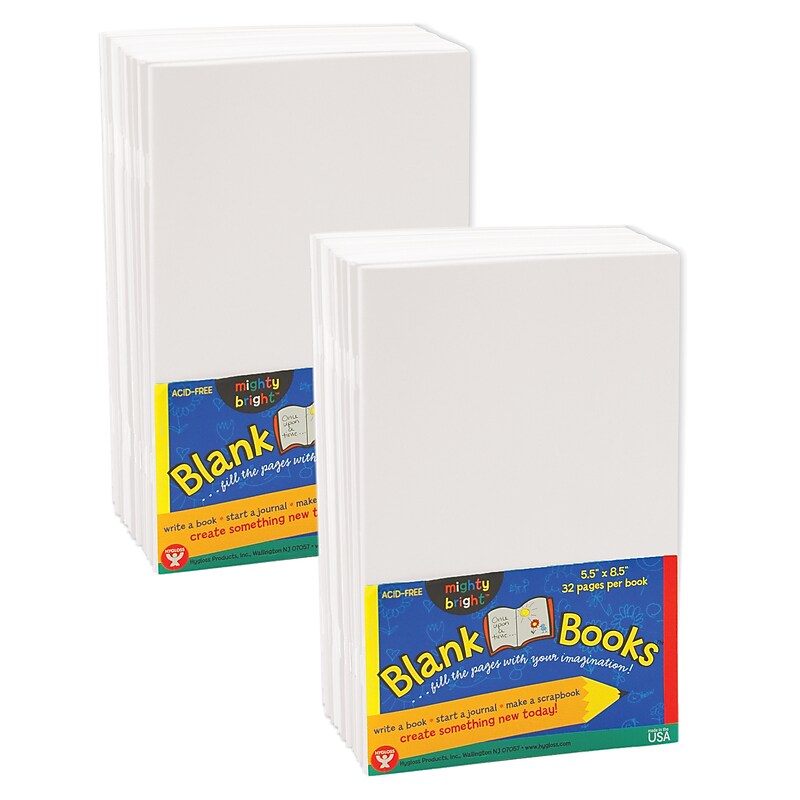 Hygloss Blank Books 8.5" x 5.5" Drawing Sketch Book, 32 Sheets/Book, 2/Bundle (HYG77710-2) image 1