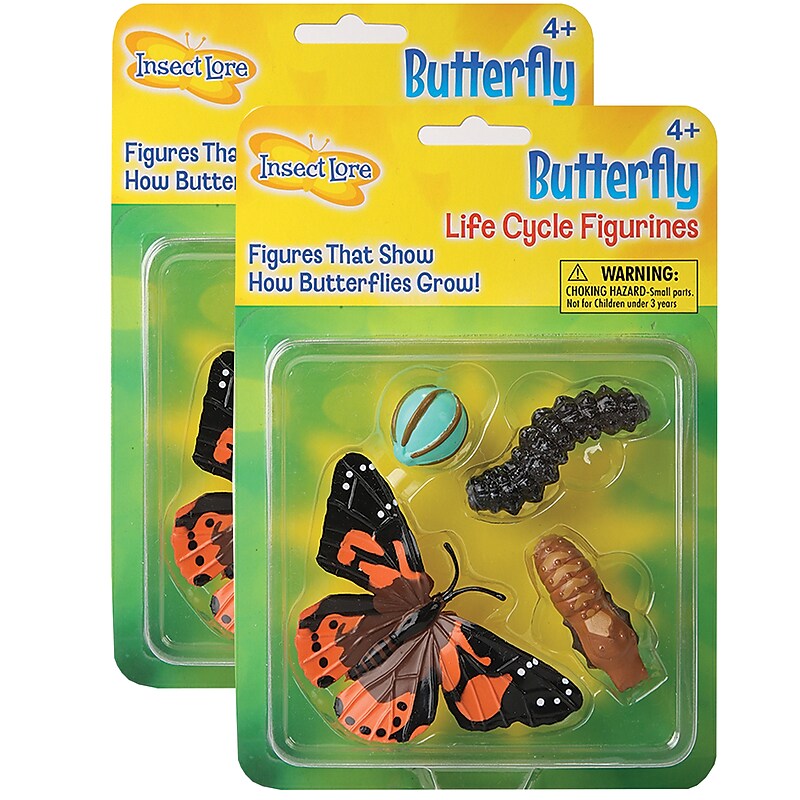 Insect Lore Butterfly Life Cycle Stages Figurines, 4 Per Set, 2 Sets (ILP4760-2) image 1