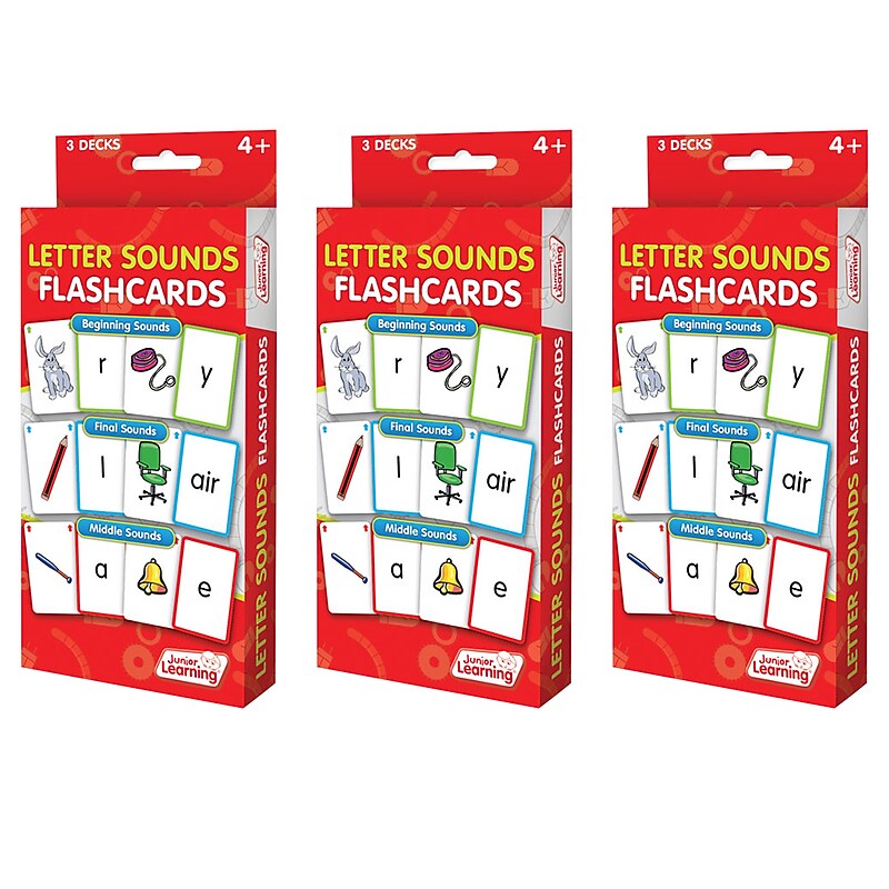 Junior Learning Letter Sound Flashcards, 3 Sets Per Pack, 3 Packs (JRL202-3) image 1